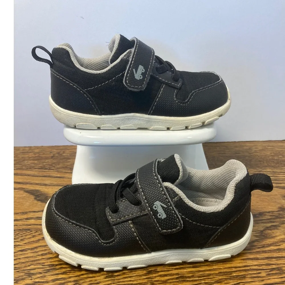 See Kai Run Kids Black Canvas Hook and Loop Athletic Sneakers Size 8 Toddler